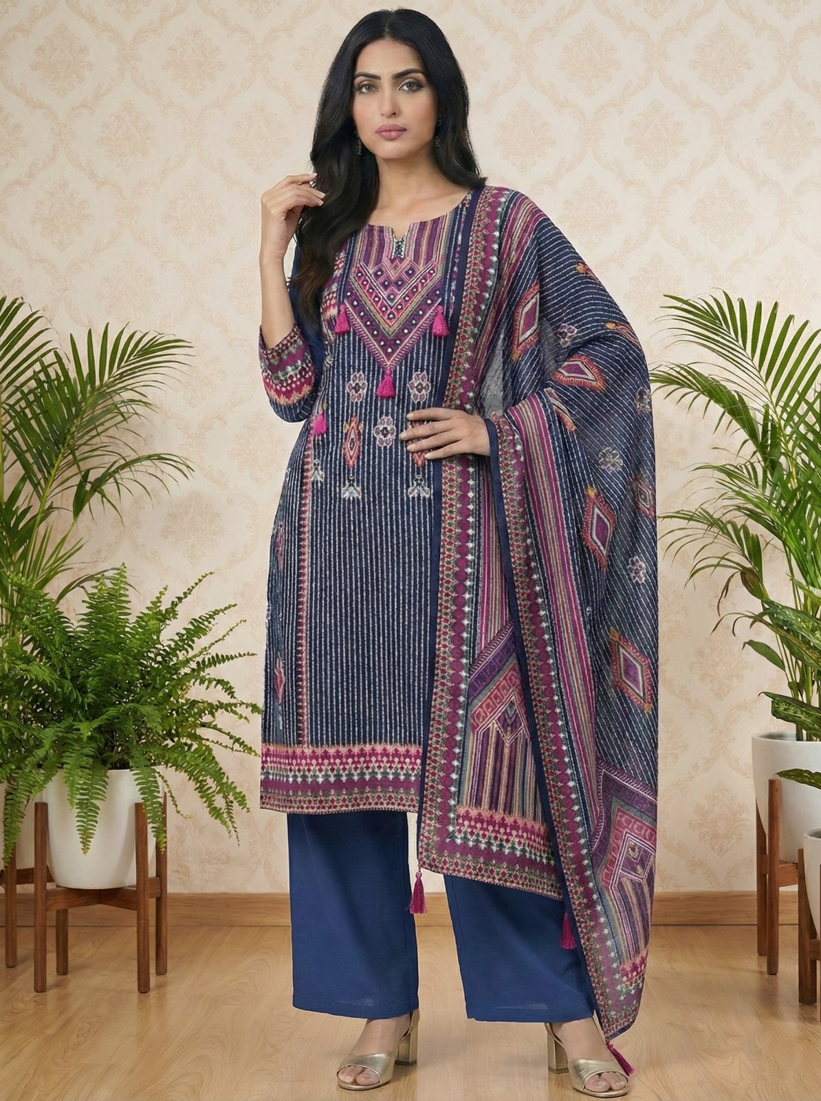 Soft Black Mul Muslin Suit 