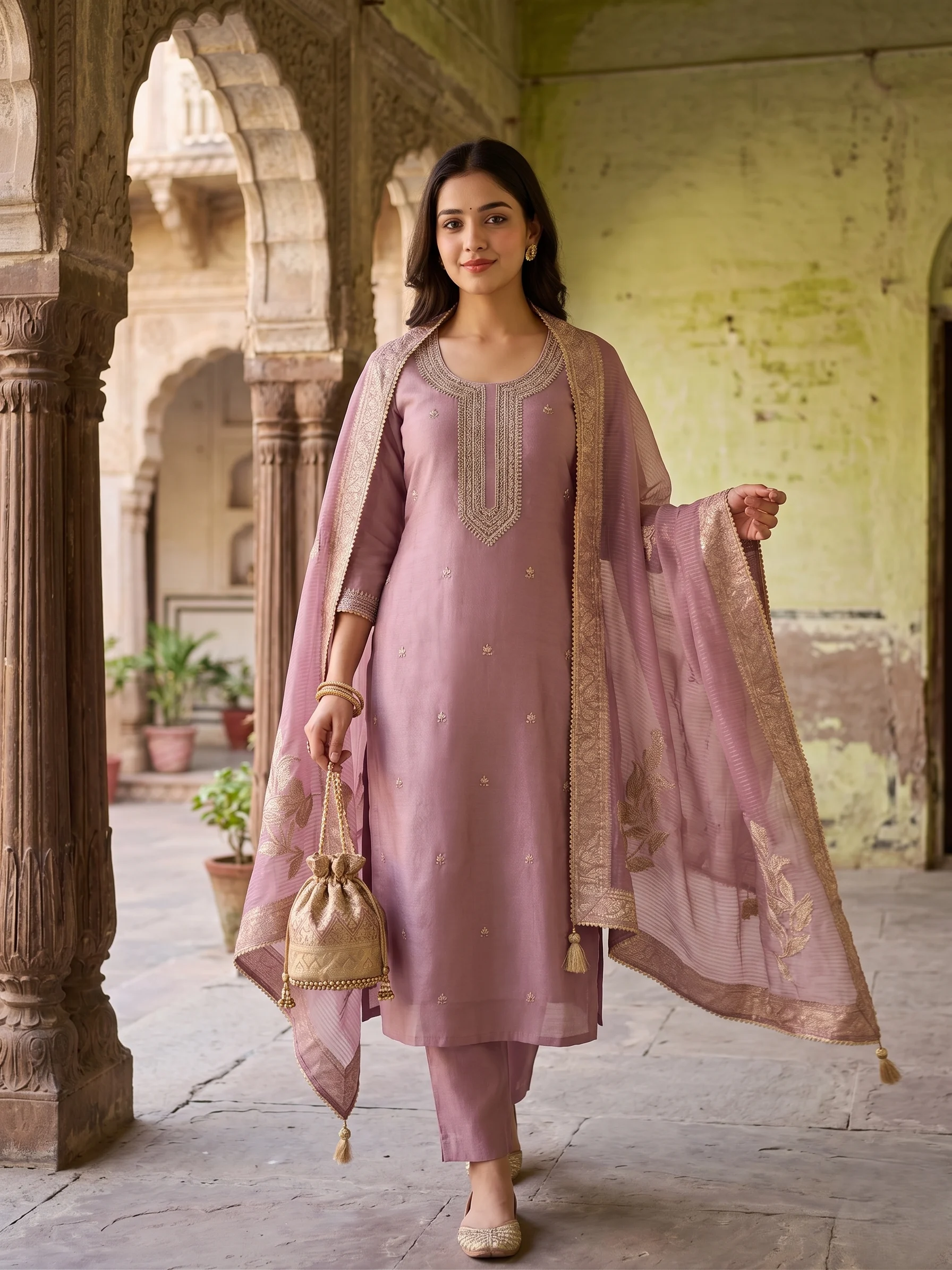 Beautiful Dusty Mauve Suit - View 1