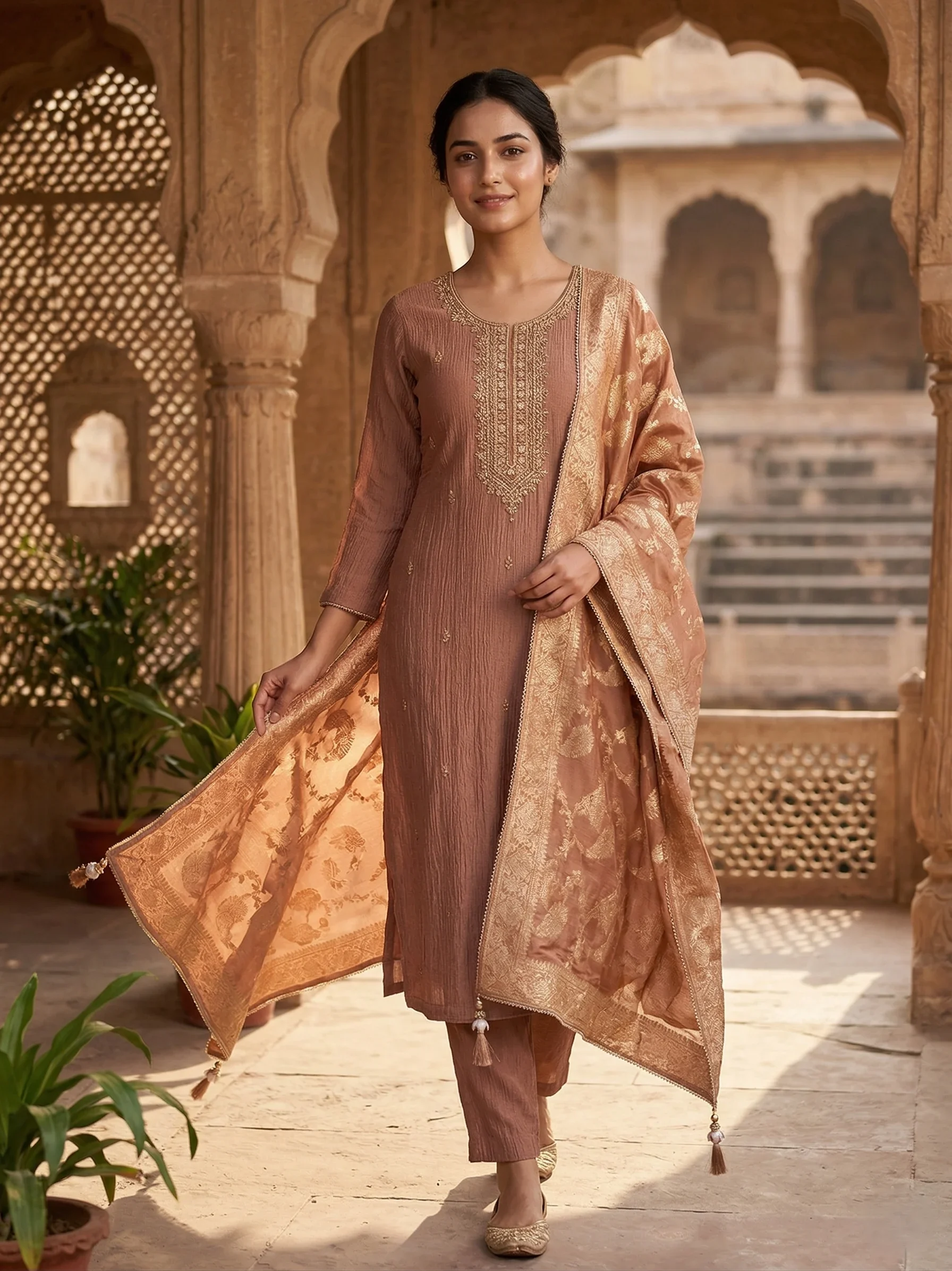 Dusty Rose-Copper Suit - View 1