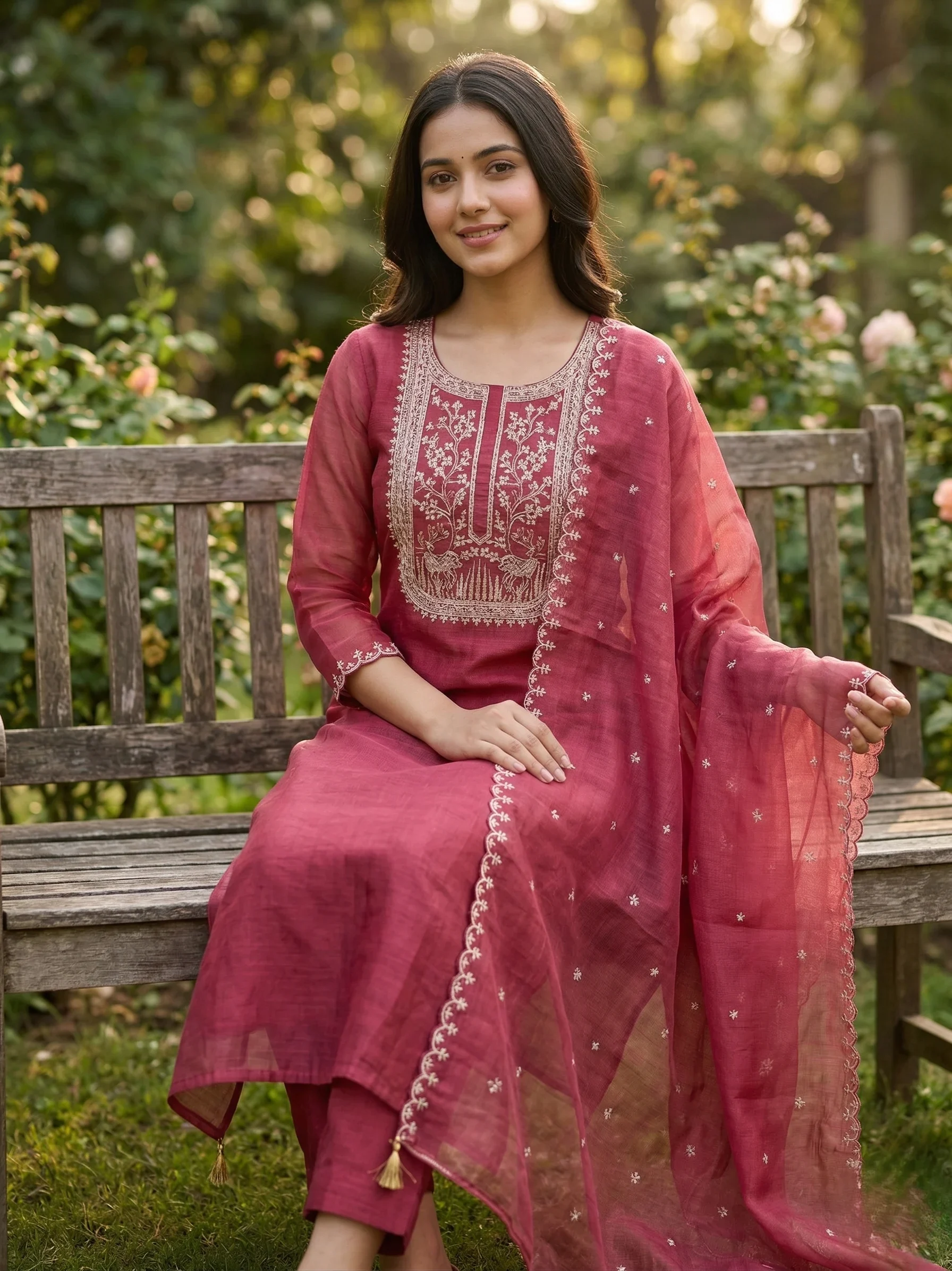 Rich Rose-Berry Pink Suit - View 1